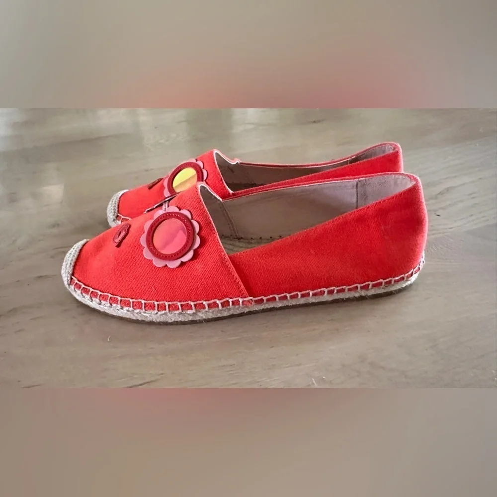 Kate Spade Grenada Glasses Tamarillo Orange Espadrille Flats Size 7